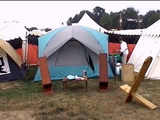 Our chairs in front of our tent at Pennsic XXX.