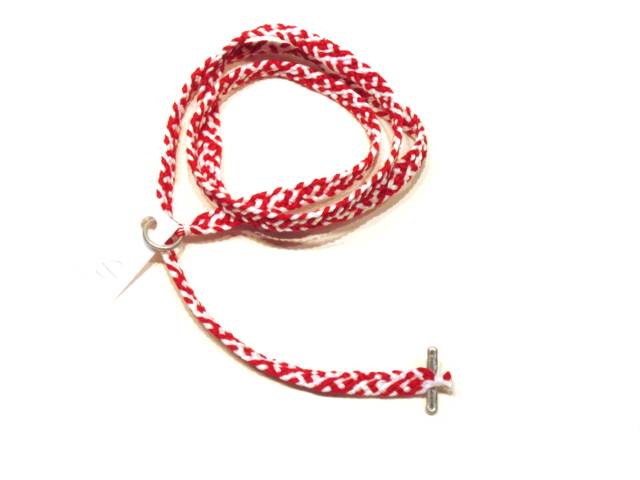 Four plies of #10 cotton crochet thread per strand