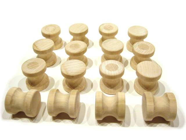 Sixteen handmade wooden tama