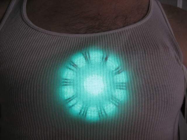 A glowing power source beneath my undershirt
