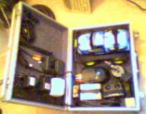 My Velcro(tm) lineds attache case with all equipment inside