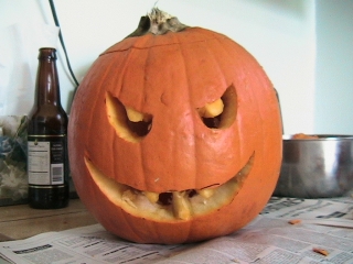 A scowling pumpkin