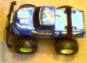 The truck, modified with the wood block in back