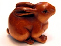 Bunny carved from boxwood