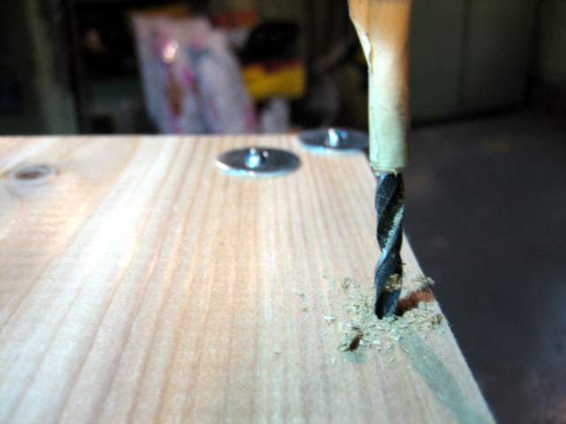 Drilling out a peg hole