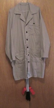 Lab coat front, shwoing buttons