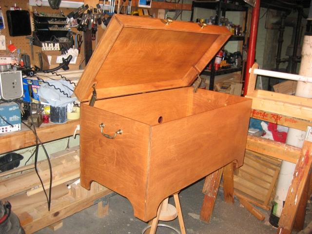 A big wooden toy chest